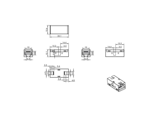 ROLINE 21.17.3097, RJ-45, Sølv, Metall, Cat6a, 0 - 70 °C, -40 - 85 °C