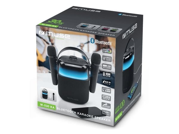 Muse M-530 KA, 30 W, Rotasjon, Trådløs, 10 m, 3,5 mm, Batteri