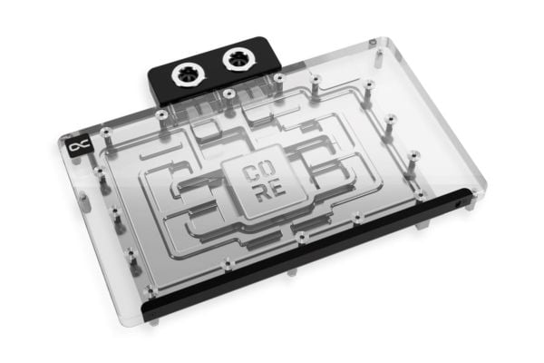 Alphacool 10268, Bakplate, Akryl, Aluminium, Kromfarget, Kopper, Nylon, Sort, Kromfarget, 3-Pin JST, 1/4", 60 °C