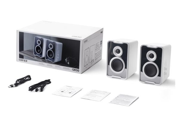 Edifier QR30, 1-veis, 2.0 kanaler, Ledning & Trådløs, 30 W, 63 - 20000 Hz, Hvit