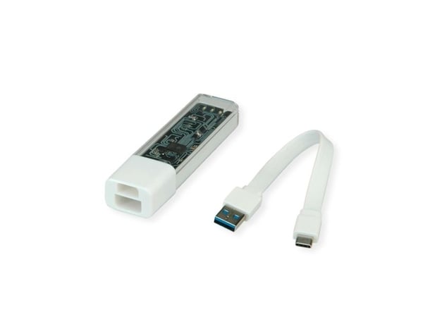ROLINE 14.02.5062, USB Type-C, USB 3.2 Gen 1 (3.1 Gen 1) Type-A, 5000 Mbit/s, Valkoinen, Muovi, 0,12 m