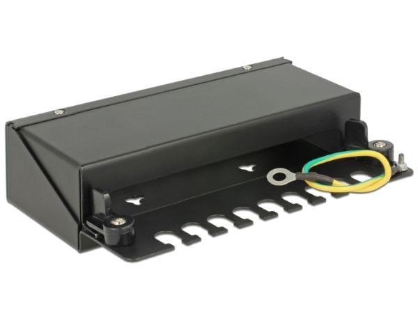 Delock Keystone Desktop Patch Panel - Koblingspanel - kullsort, RAL 9005 - 8 porter