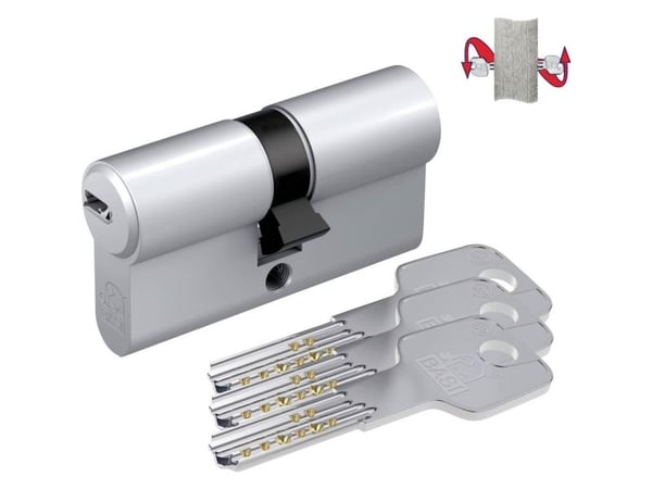 BASI BM5200-0040, Europrofilsylinder, Kromfarge, 3 stykker, 365 g, 1,5 cm