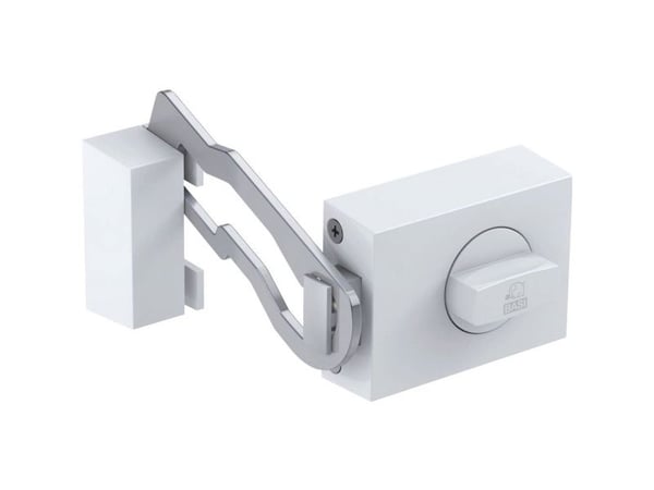Basi 1306-0201 ekstra dørslås med slag hvit (blank)