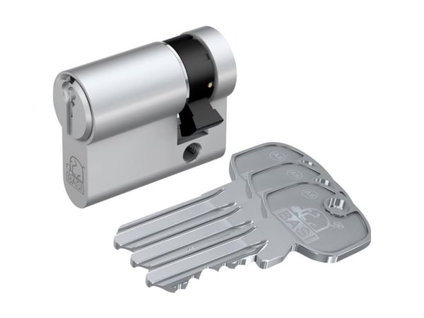 BASI 5021-0030-0034, Europrofilsylinder, Kromfarge, 3 stykker, 261 g, 1,5 cm
