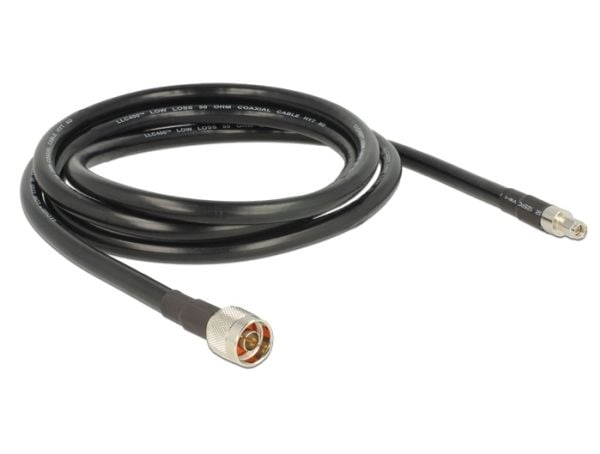 DeLock CFD400 LLC400 lavt tap - antennekabel - N-tilkobling (S) til RP-SMA (S) - 2 m - coax - svart (13020)