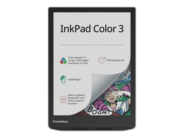 PocketBook InkPad Color 3 - eBook-läsare - Linux 4.9.56 - 32 GB - 7.8" 16 grå nivåer (4-bit) E Ink Kaleido 3 - pekskärm - Bluetooth, Wi-Fi - stormi...
