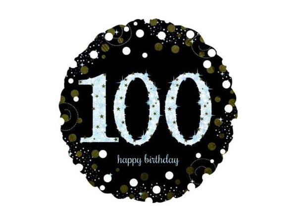 Folieballong 100 år Sparkling