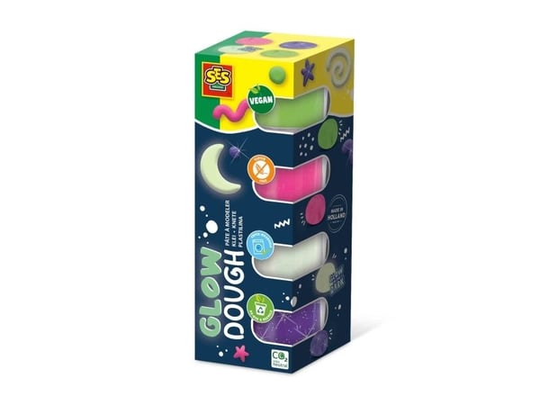 SES Creative 00516, Modelleringsleire, Grønn, Rosa, Lilla, Hvit, Barn, 4 stykker, Plastpotte, Gutt/Jente