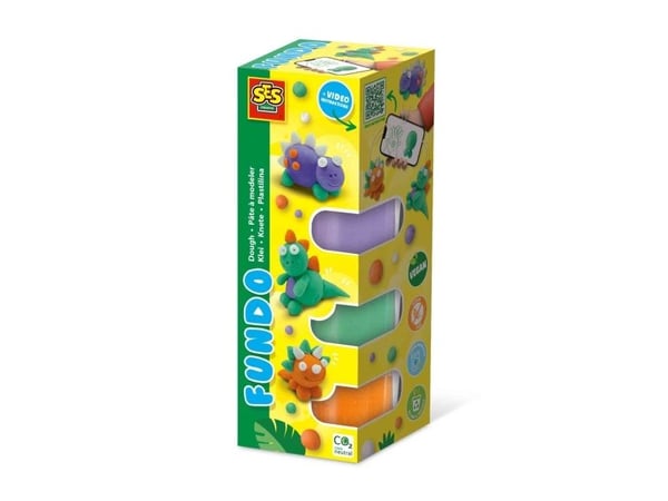 SES Creative 00812, Modelleringsleire, Grønn, Oransje, Lilla, Hvit, Barn, 6 stykker, Plastpotte, Gutt/Jente