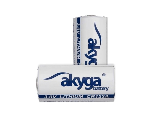 Akyga - Batteri - 3V, for 85°C CR123A - Li/MnO2 - 1500 mAh