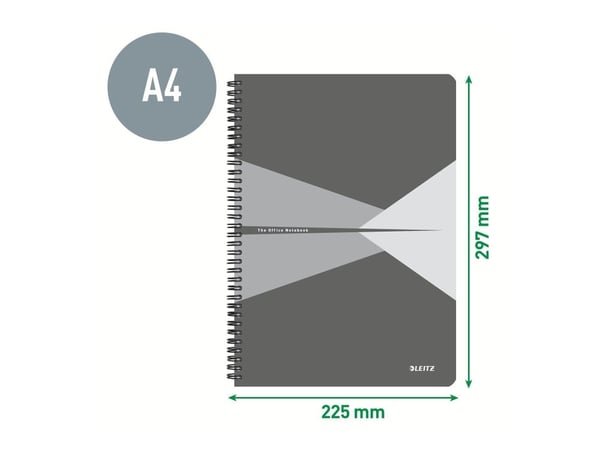 Leitz Office - Notebook set - spiralbundet - A4 (210 x 297 mm) - 90 ark / 180 sider - lined - polypropylen (PP)