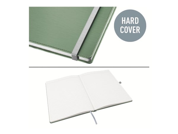 Leitz Style - Notisbok - eskebundet - A5 (145 x 210 mm) - 80 ark / 160 sider - elfenbenspapir - lined - olive green cover