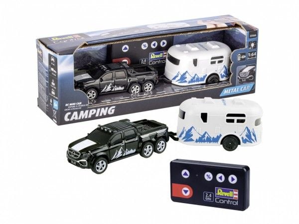 Mini RC-bil med campingvogn, Revell Control fjernstyrt minibil