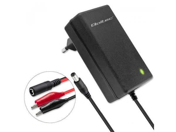Qoltec Automatisk batterilader AGM GEL STD 6V 12V | likeretter 12W | 1,5A | LED