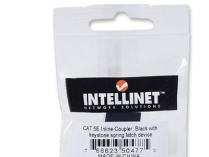 Intellinet Inline Coupler, Cat5e, UTP, Keystone Type, 8P8C Female to 8P8C Female, Black - Keystone-liitin - RJ-45 (hun) til RJ-45 (hun) - CAT 5e - ...
