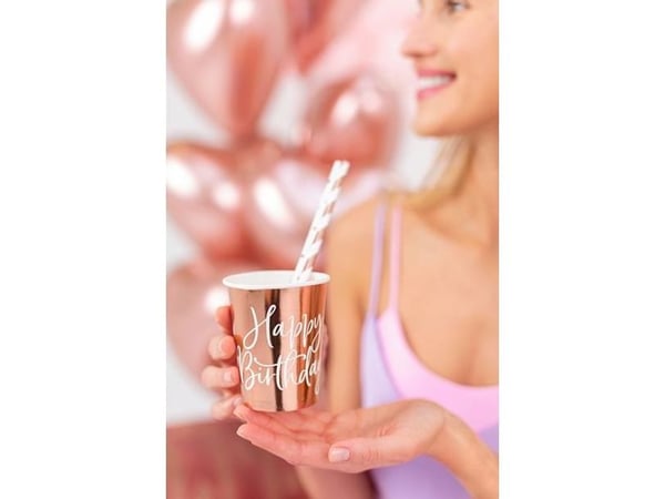 Rose gold Happy Birthday papkrus