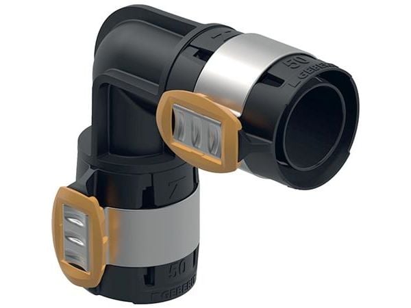 Geberit FlowFit bøjning: 90°, Materiale=PPSU, d=63mm