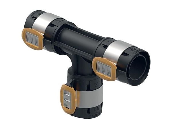 Geberit FlowFit T-kappale suora: Materiaali=PPSU, d=63mm