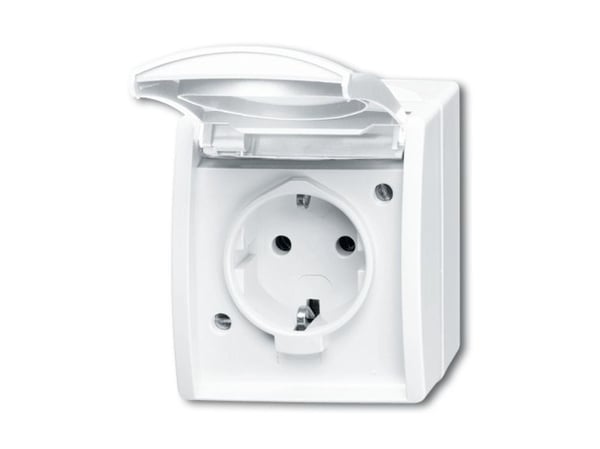 ABB 20 EWN-54, Typ F, 2P+PE, Tall, Vit, Termoplast, Plast, IP44, 250 V
