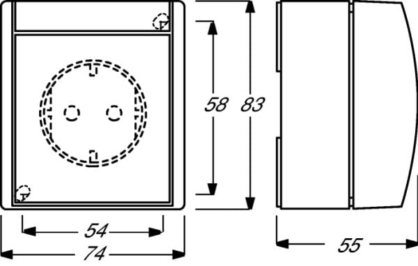 ABB 20 EWN-54, Tyyppi F, 2P+PE, Mänty, Valkoinen, Termoplastinen, Muovi, IP44, 250 V