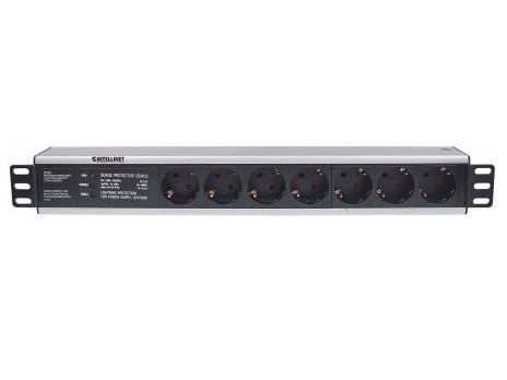 Intellinet 19" 1.5U Rackmount 7-Way Power Strip - German Type", With Surge Protection, 3m Power Cord - pistorasia (rack versio) - AC 250 V - tulo: ...