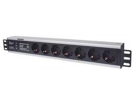 Intellinet 19" 1.5U Rackmount 7-Way Power Strip - German Type", With Surge Protection, 3m Power Cord - pistorasia (rack versio) - AC 250 V - tulo: ...