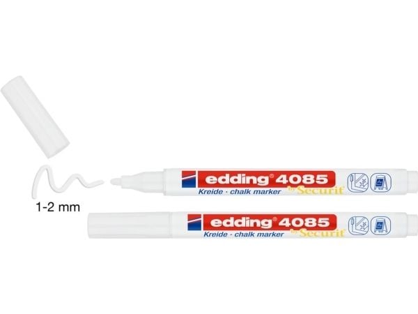 Edding e-4085/2 4-4085-2-1049 Kritpennor Vit 1 mm, 2 mm 2 st