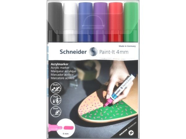 Schneider akryylikynät Paint-It V1 4.0 mm Monivärinen