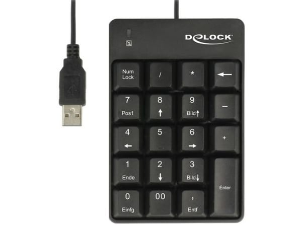 Delock - Tastegruppe - USB - svart - løsvekt