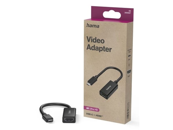 Hama 00300087, USB Type-C, HDMI, Hankjønn, Hunkjønn, Rett, Rett