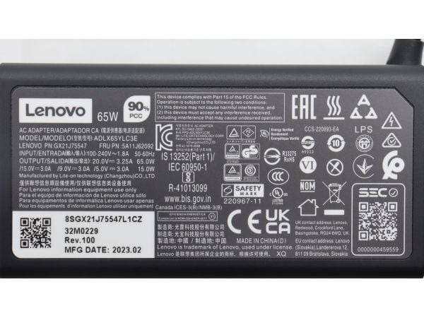 Lenovo 5A11J62092, Bærbar PC, Innendørs, 100 - 240 V, 50/60 Hz, 65 W, 5 - 20 V