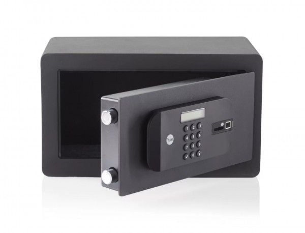 Yale YSFB/200/EB1, Bærbar safe, Svart, Kode, Fingeravtrykksleser, Nøkkel, 9,6 l, Gulv/vegg, 200 mm