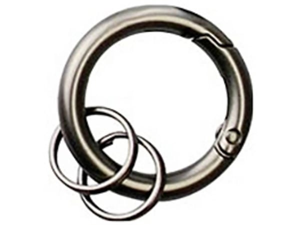 BASI 0006-0155, Nøkkelring, Sort, Grå, Rund, Unisex, 2 cm, 10 g