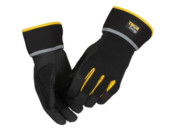 Arbejdshandske, THOR Energy Classic, 11, sort, PU, rigger