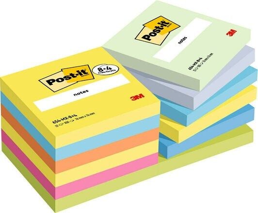 3M 7100259664, Neliö, Monivärinen, Paperi, 76 mm, 76 mm, 100 arkkia