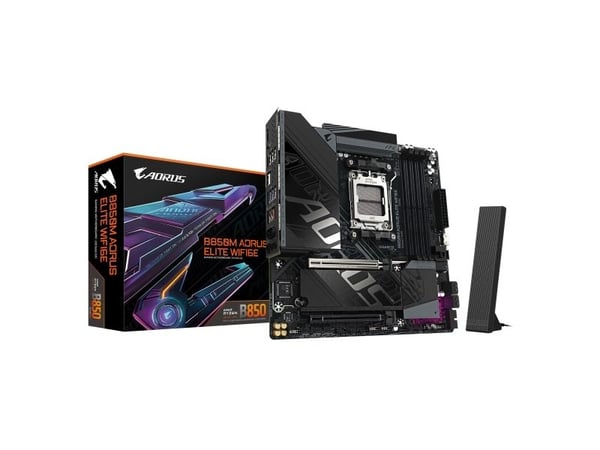AORUS B850M ELITE WIFI6E - Hovedkort - micro ATX - Socket AM5 - AMD B850 Chipset - USB-C 3.2 Gen 2x2, USB-C 3.2 Gen2, USB 3.2 Gen 1, USB 3.2 Gen 2 ...