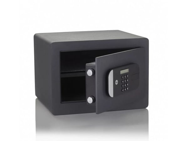 Yale YSFM/250/EG1, Bærbar safe, Sort, Kode, Fingeravtrykksleser, 18,6 l, 2 hyller, 350 mm