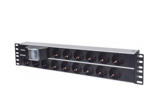 Intellinet 19" 2U 2U Rackmount 15-Way Power Strip - German Type", With Double Air Switch, 3m Power Cord - pistorasia (rack versio) - AC 250 V - tul...