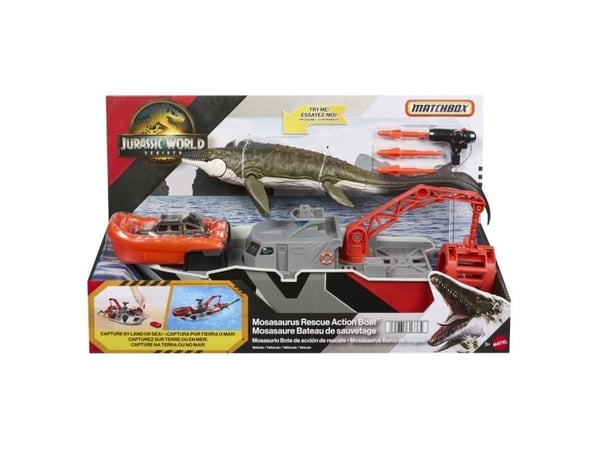 Jurassic World Rebirth Mosasaurus Rescue Boat