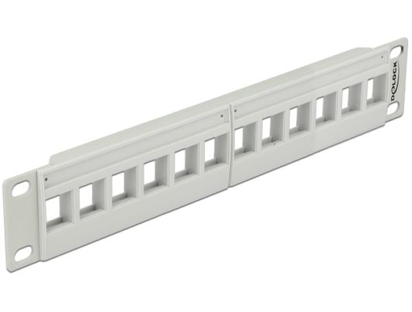Delock - Koblingspanel - grå - 1U - 10" - 12 porter