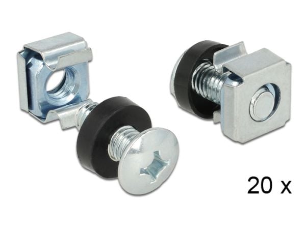 DeLOCK 42420, Ruuvi, Musta, Metallinen, 20 kpl