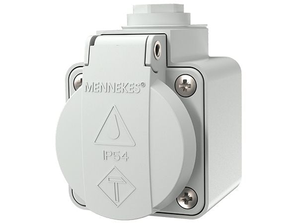 MENNEKES 10081, Typ F, 2P+E, Skruvar, Vit, IP44, Universal