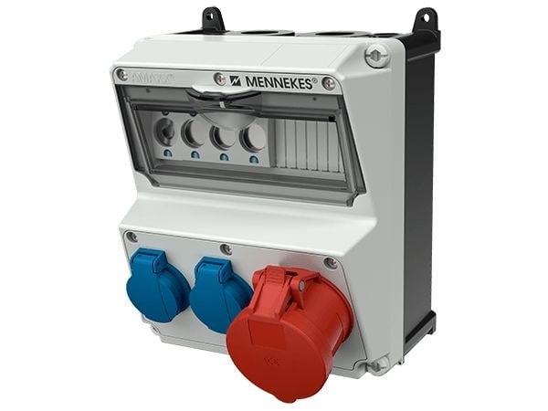 MENNEKES 920010, Tyyppi F, 5P, Ruuvit, Sininen, Punainen, Valkoinen, Muovi, IP44