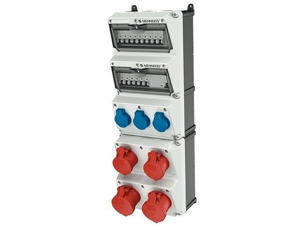 MENNEKES 950010, Tyyppi F, 5P, Ruuvit, Sininen, Punainen, Valkoinen, Muovi, IP44 MENNEKES 950010, Tyyppi F, 5P, Ruuvit, Sininen, Punainen, Valkoinen, Muovi, IP44