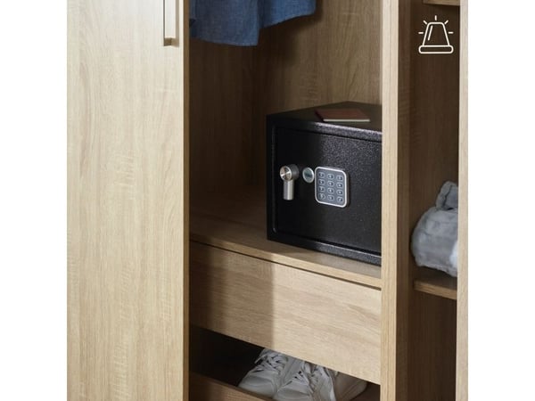 Yale YEC/250/DB2, Bærbar safe, Sort, Elektronisk, Nøkkel, 16,3 l, Stål, Gulv/vegg