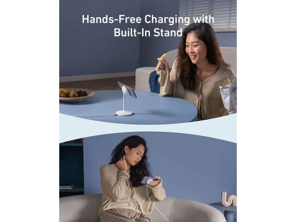 Anker MagGo - Trådløst ladestativ - stativ - 15 Watt - 2,5 A - hvit