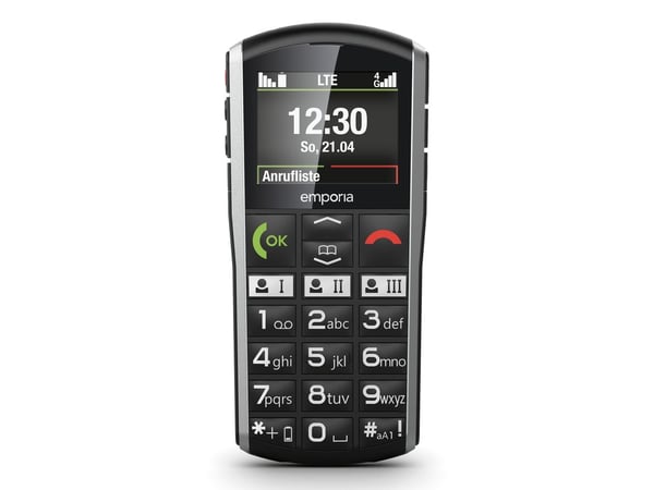Emporia SIMPLICITY-LTE, Perusmalli, Yksittäinen SIM, 5,08 cm (2"), Bluetooth, 1200 mAh, musta, Hopea