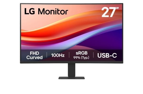 LG 27U421A-B - LCD-skjerm - kurvet - 27" - 1920 x 1080 Full HD (1080p) @ 100 Hz - VA - 250 cd/m² - 3000:1 - HDR10 - 5 ms - HDMI, USB-C