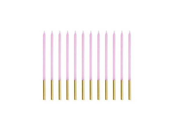 PartyDeco SCD-4-014, Stearinlys, Fiolett, 12 stykker